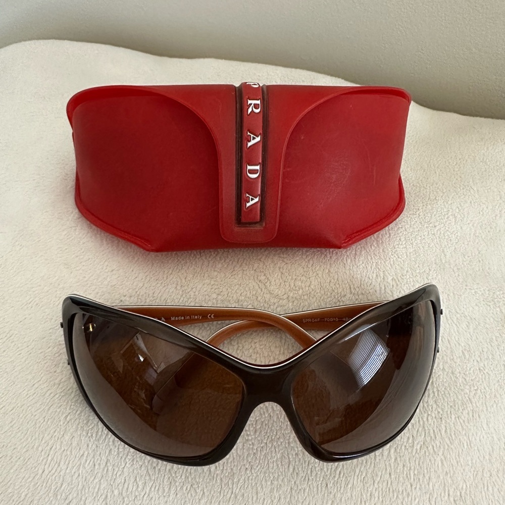 Prada Brown Sunglasses with Red Case